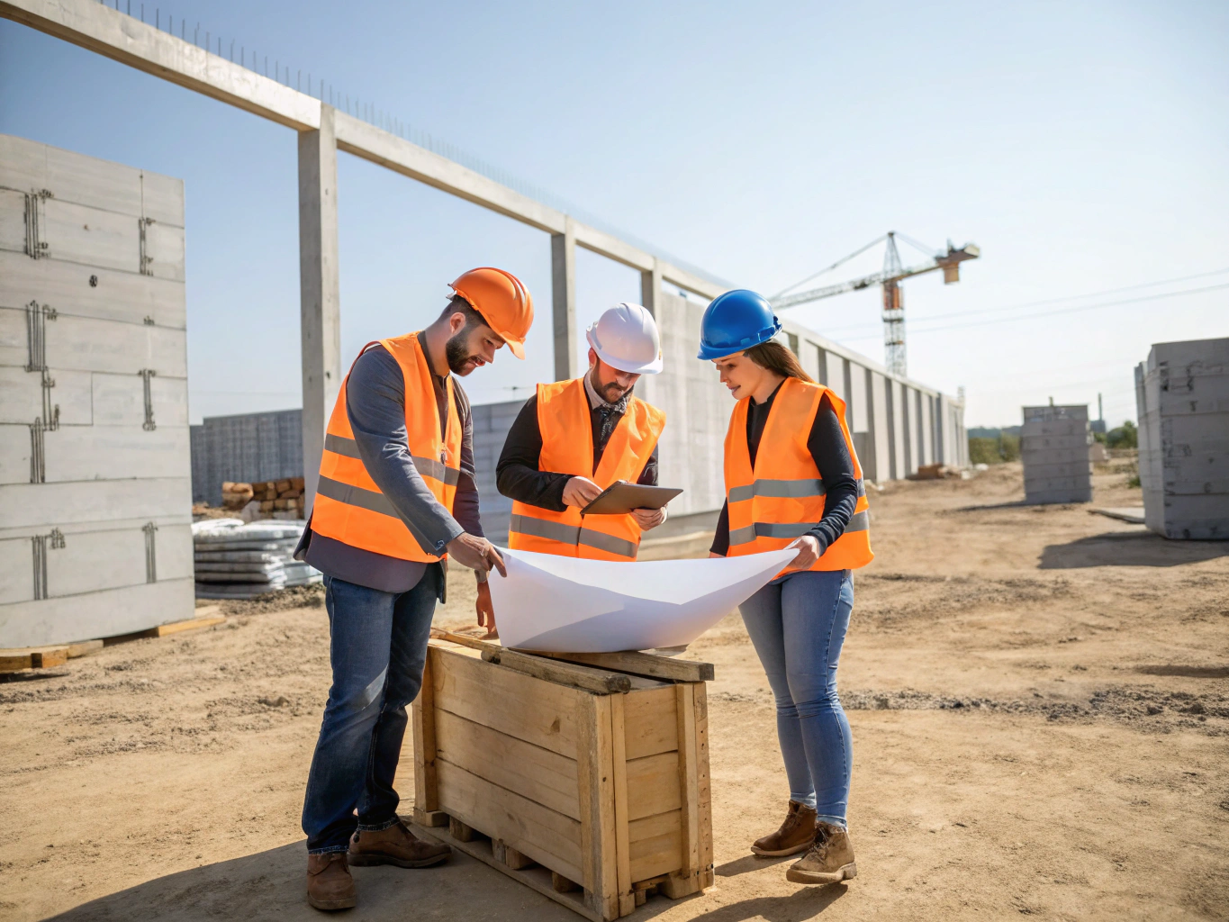 Architectural view of a construction project
